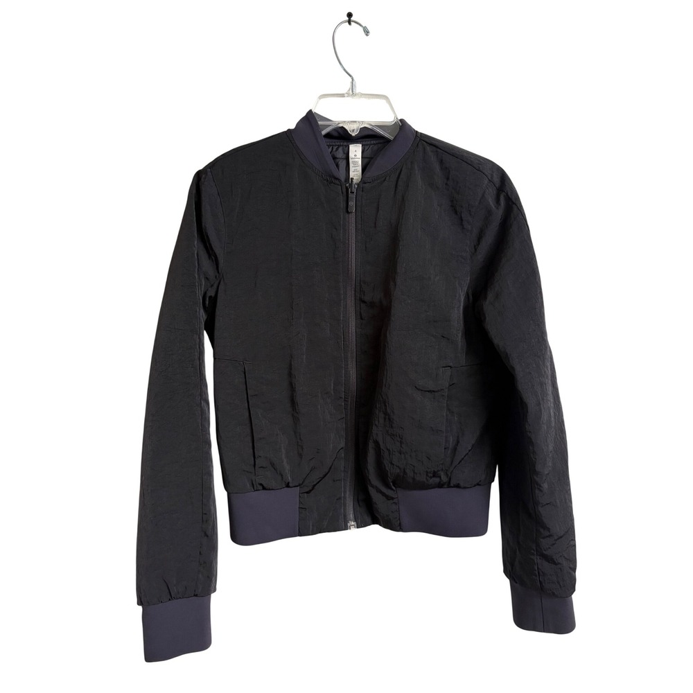 Lululemon Non-Stop Bomber Jacket Black Reversible Quilted PrimaLoft‎ Size 4